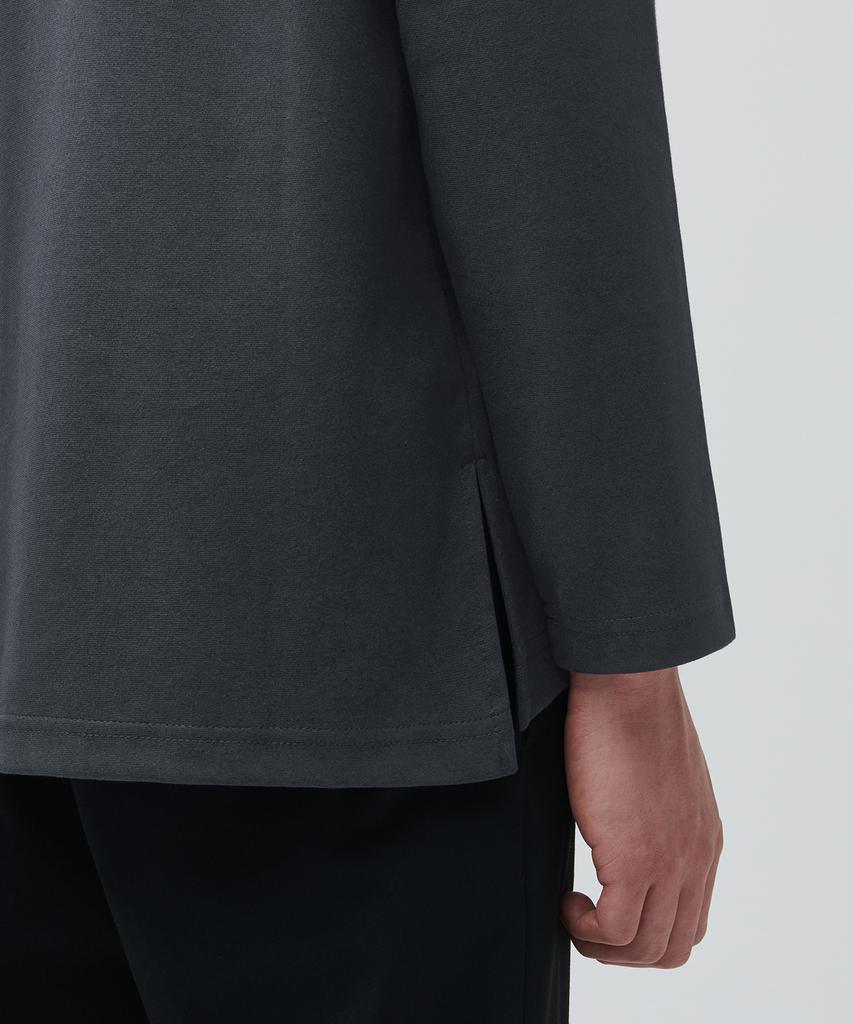 Musinsa Standard Ponte Crew Neck Long Sleeve T-Shirt [Dark Gray]