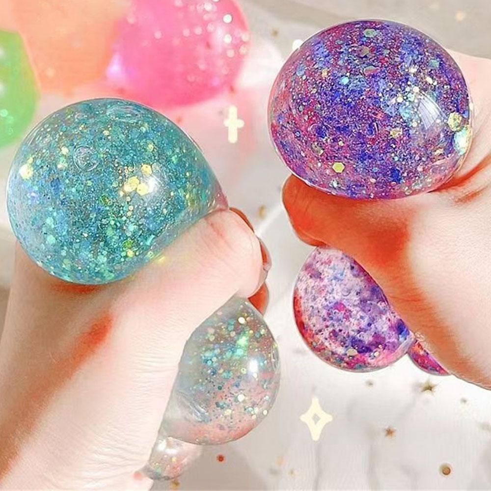1PZ Cubo Sfera Gel Glitter Lenta Risalita Giocattolo Sensoriale da Spremere Squishy Fidget Toys per Bambini Adulti Palline Antistress Regali