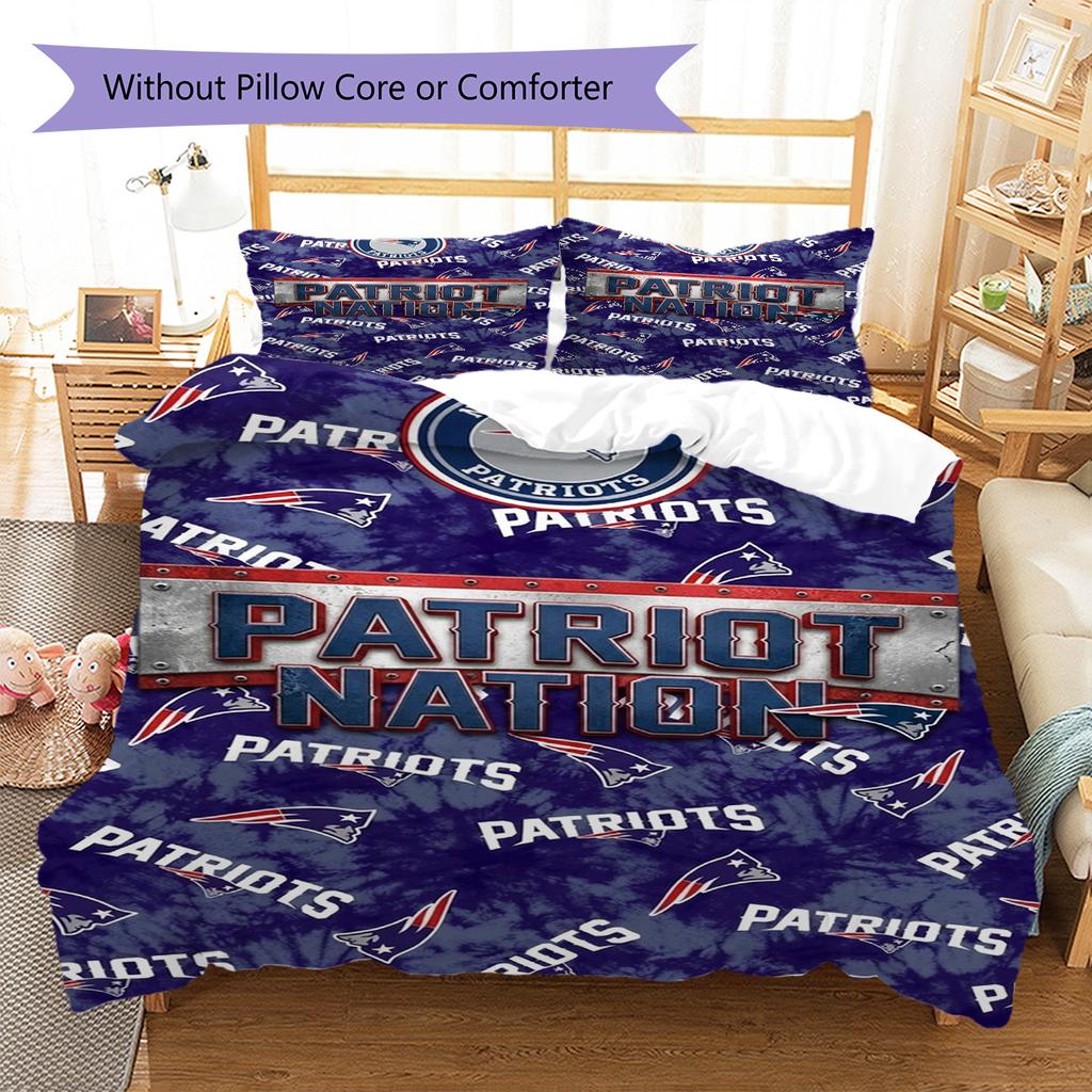 Set Biancheria da Letto con Fantasia New England Patriots Copripiumino Federa Decorazione per la Casa Regalo (1 * copripiumino + 2 * federa, senza nucleo)
