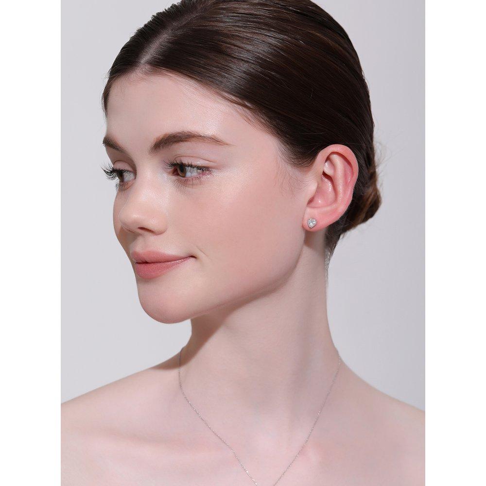 [Rosemont] Silver Heart Earrings Rc24B36J