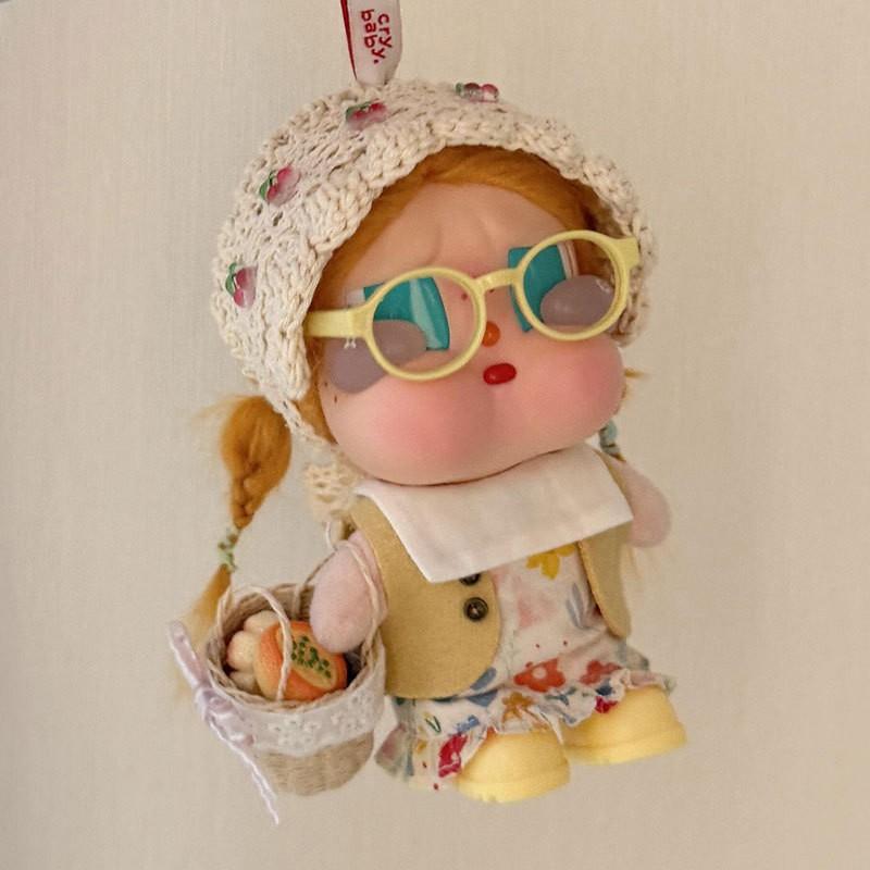 15cm BJD Doll Outfit Set Vest Skirt Hat Glasses Yellow Shoes Accessory Kit Crybaby Style Dolls