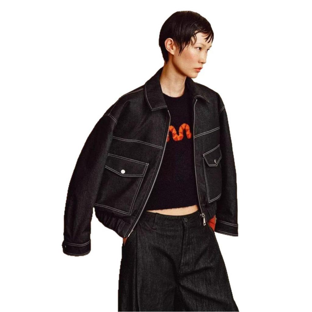 Damen Retro Jacke mit Denim-Effekt und langen Ärmeln: Europäischer & Amerikanischer Stil für Frühling & Herbst