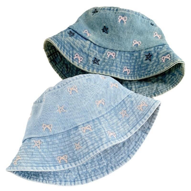 Wide Classic Denim Brim Hat For Women With Embroidery Ideal For Sunny Days