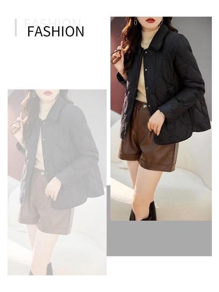 Baumwollgepolsterte Jacke für Damen 40-50: Stilvoller Petite Kurzmantel, lässiges leichtes Oberteil für Herbst/Frühling/Sommer.
