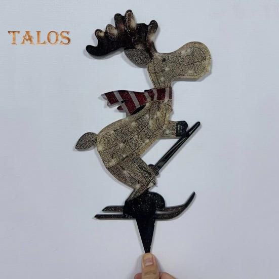 Beleuchtete Rentier-Ornamente, leuchtende Ski-Hirsch-Statue mit LED-Lichterkette, stehende 3D-Rentierfiguren für die Weihnachtsdekoration im Innen- und Außenbereich