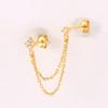 Fashionable Chain Synthetic Zircon Earrings, Elegant and Minimalist Eye-catching Jewelry, Suitable for Daily Wear and Gift Giving