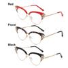 Fashion Style Luxury Design Diamond-studded Anti-blue Glasses Women's Vintage Style Cat Eye Eyeglasses Glasses Frame Trend Personality Flat Mirror