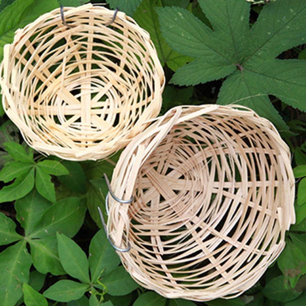 

2Pcs Hanging Parakeet House Bamboo Parrot Cage Nature Craft Bird House Hummingbird Birdhouse