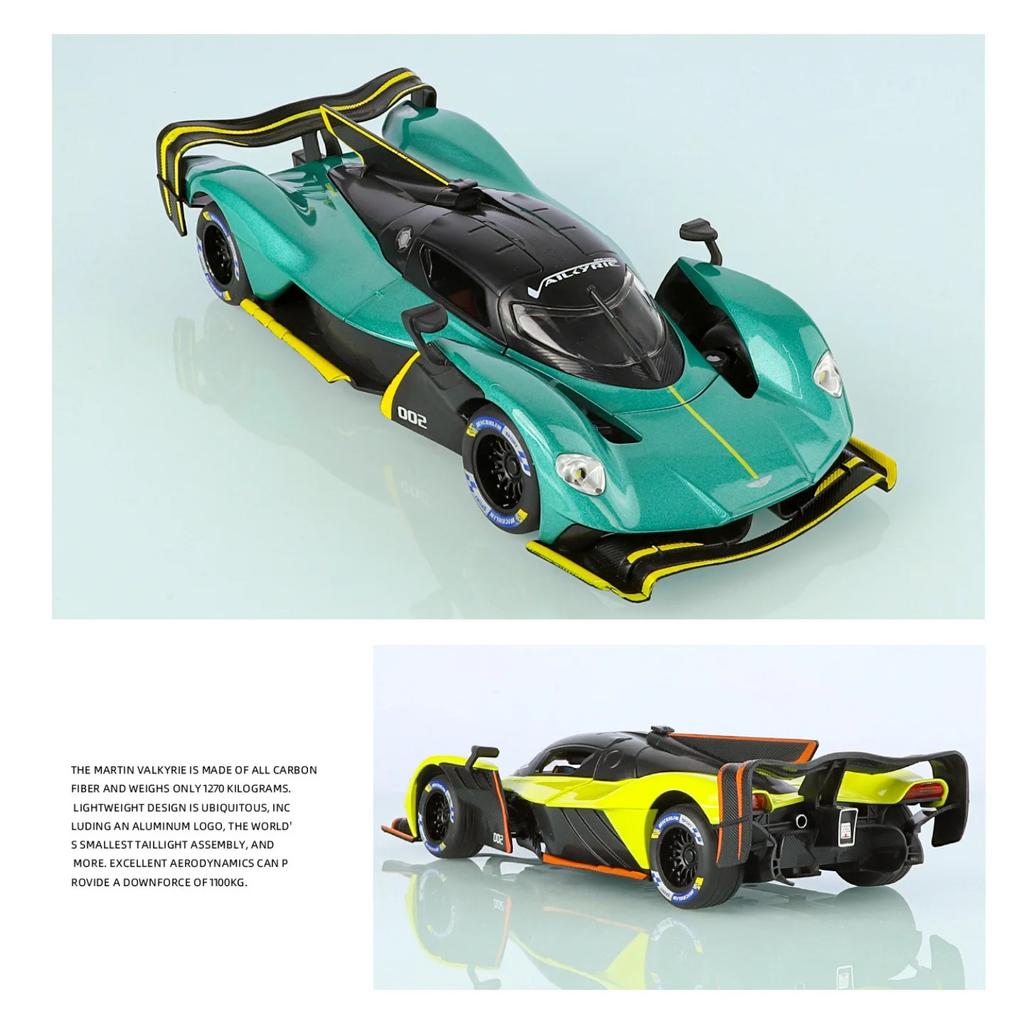 1/24 Aston Martin Valkyrie Spider Supercar Alloy Car Model Sound and Light Pull Back Children's Toy Collectibles Birthday Gift
