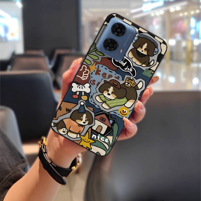 Waterproof Anti-knock Phone Case For MOTO G24 Power Back Cover Phone Pouch Fashion Design Graffiti Dirt-resistant Cute