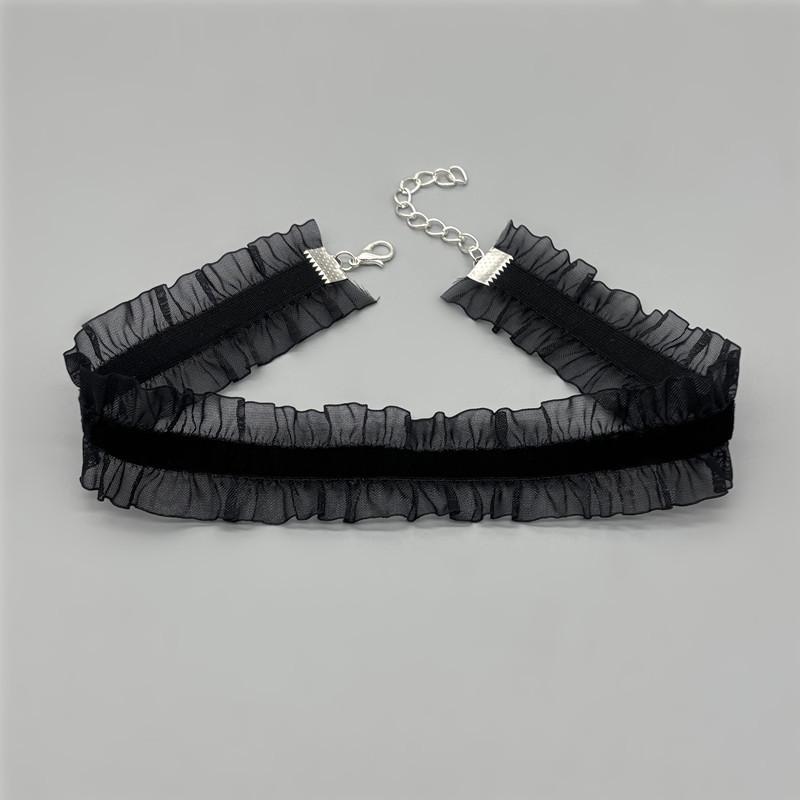 

Бархатное кружевное ожерелье Ожерелье Цветочное ожерелье-воротник Ювелирные изделия чёрный