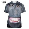 Lässiges Herren 3D Design Parodie Gorilla Lustiges Affen T-Shirt Lustiger Schmollmund Affe 3D Druck Sommer Kurzarmshirt Kinder