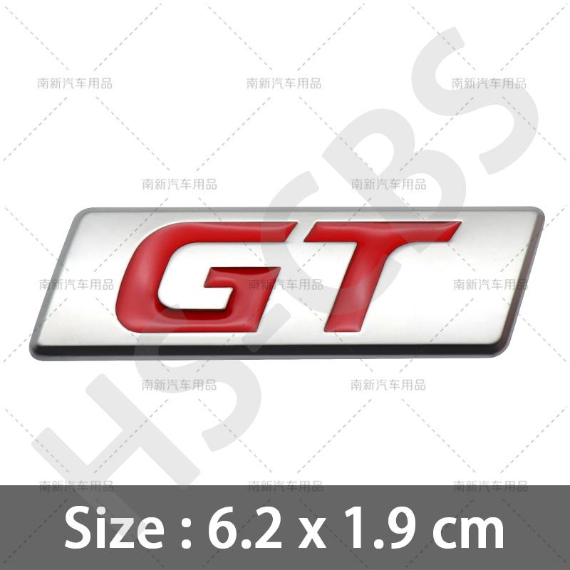 WDC5   1Pcs Metal 3D Car Rear Trunk GT Emblem Logo Auto Door Fender Badge Tailgate ogo GT Car Body Decorative Stickers Accessoires