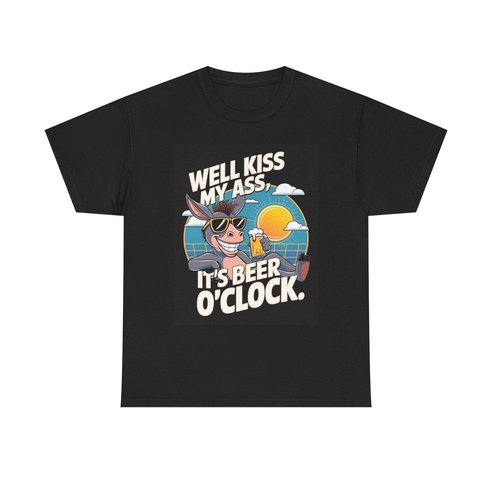 Beer O Clock Graphic T Shirt Mens Womens Tees Top Funny Jokes Unisex Heavy Cotton Tee XL