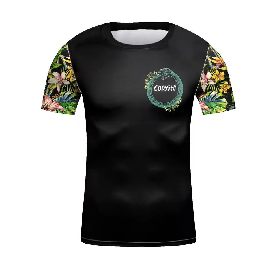 Short Sleeve 3D Printed T-Shirt Breathable Drying Suitable Outdoor Sports Fitness Motorcycle Riding Multi Pattern Optional