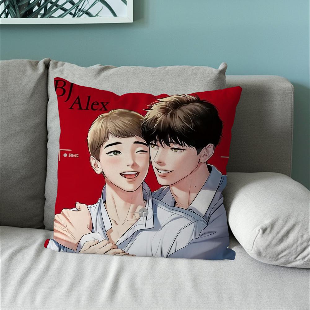 Anime BJ-A-Alex Pillow Case For Sofa Bedside Table Bedroom Backrest Living Office Cushion Printed Square Multiple