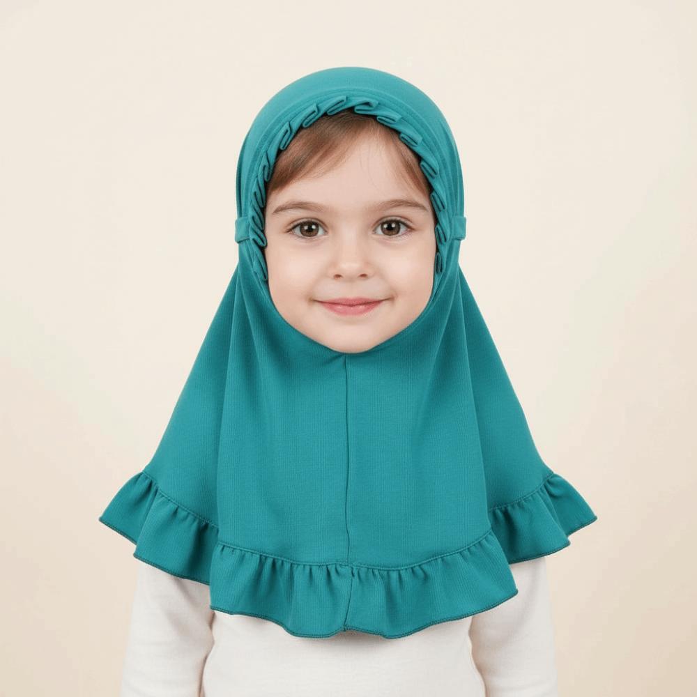 Breathable Girls Neck Shawl Solid Color Floral Islamic Head Scarf Hair Accessories