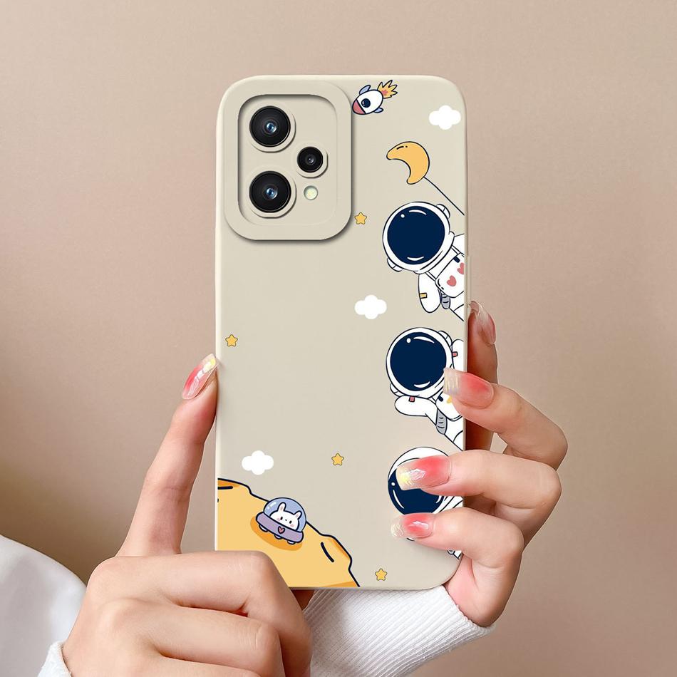 Mini Panda Case For Realme 9 Pro Plus Candy Painted Soft Cover For Oppo Realme9 Lens Protection Liquid Silicone Phone Shell Capa
