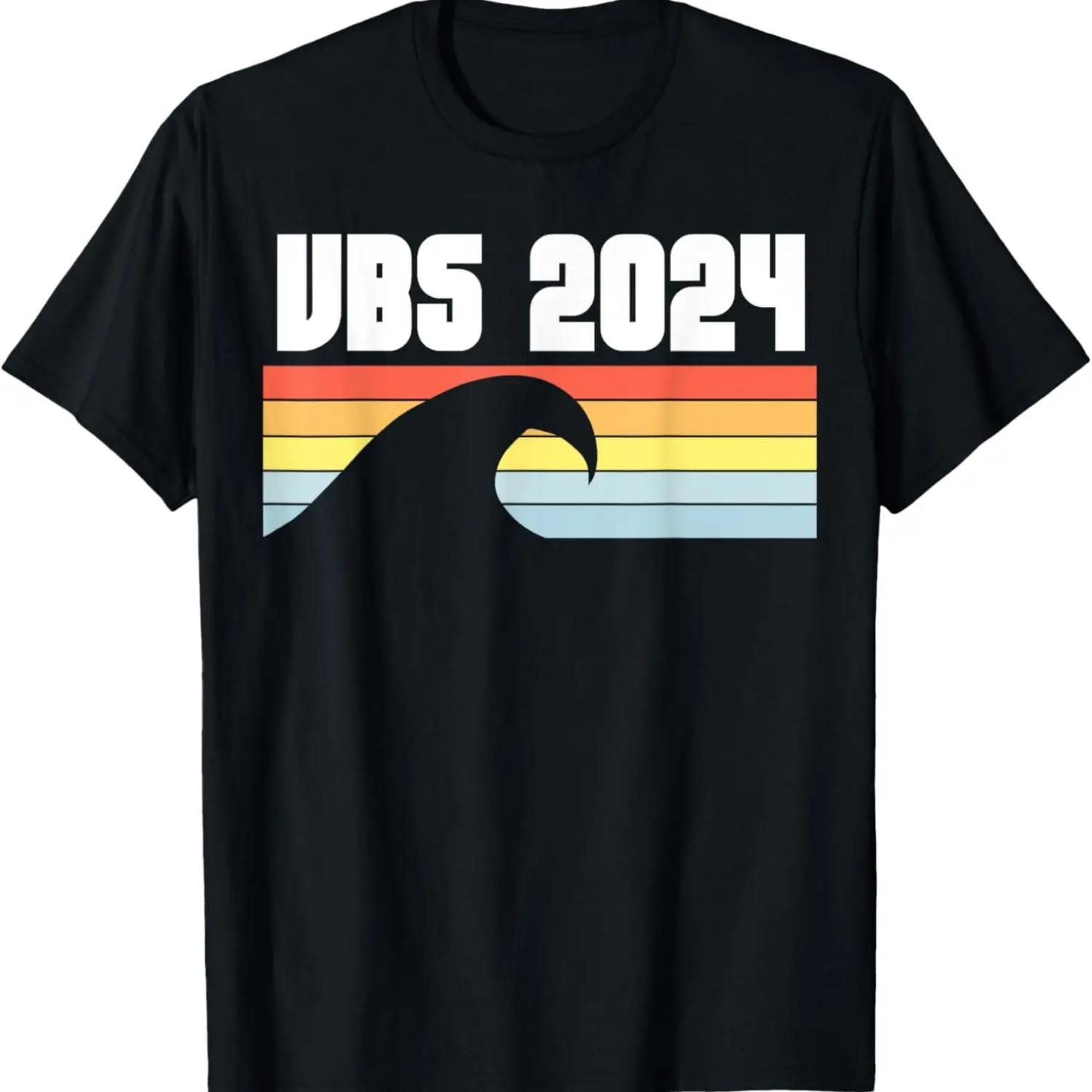 I Love VBS 2024 Crew Vacation Bible School Beach Wave T-Shirt S