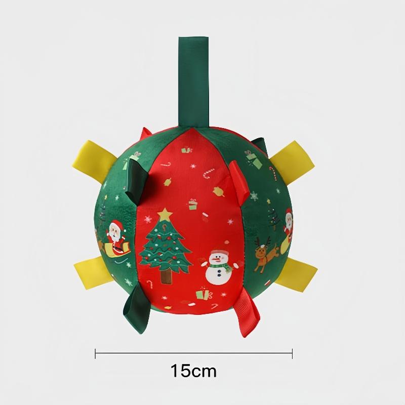 Etkileşimli Oyun için Zil Sesli Köpek Oyuncak Topu, Evcil Hayvan Sıkıntısını Giderir Eğlenceli Futbol Dış Mekan Antrenmanı İçin Evcil Hayvan Noel Hediyeleri