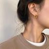 Caramel Chestnut Maillard Imitation Tiger's Eye Stone Stud Earrings Female Atmosphere Retro Autumn and Winter Earrings New Earrings of the Year