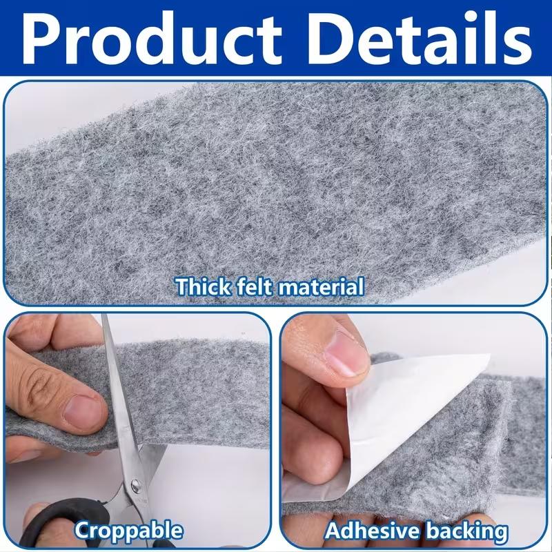1 Stück 2/4m Verdickter Filz Wasserabsorbierender Aufkleber Selbstklebendes Band für Fensterglas Anti-Kondensation Winter Trocken halten Schutz