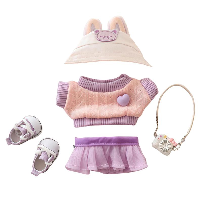 5 Pieces Clothes For Labubu Dolls Accessories Stylish Kawaii Outfit Set Suitable For 15Cm 17Cm Labubu Doll Doll Clothing Set
