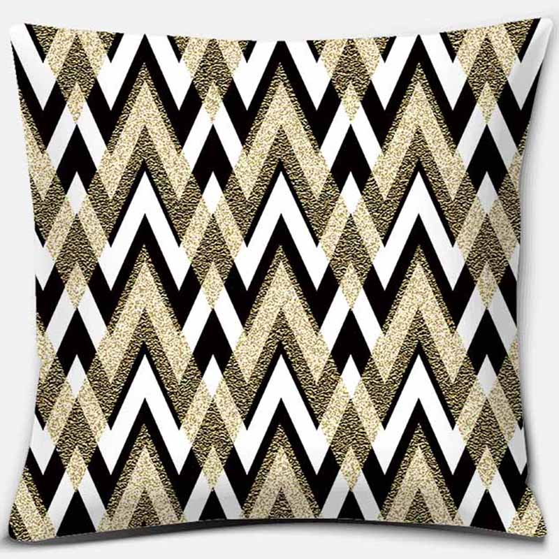 Black Geometric Printing Pillowcase Home Decoration Car Sofa Cushion Cover