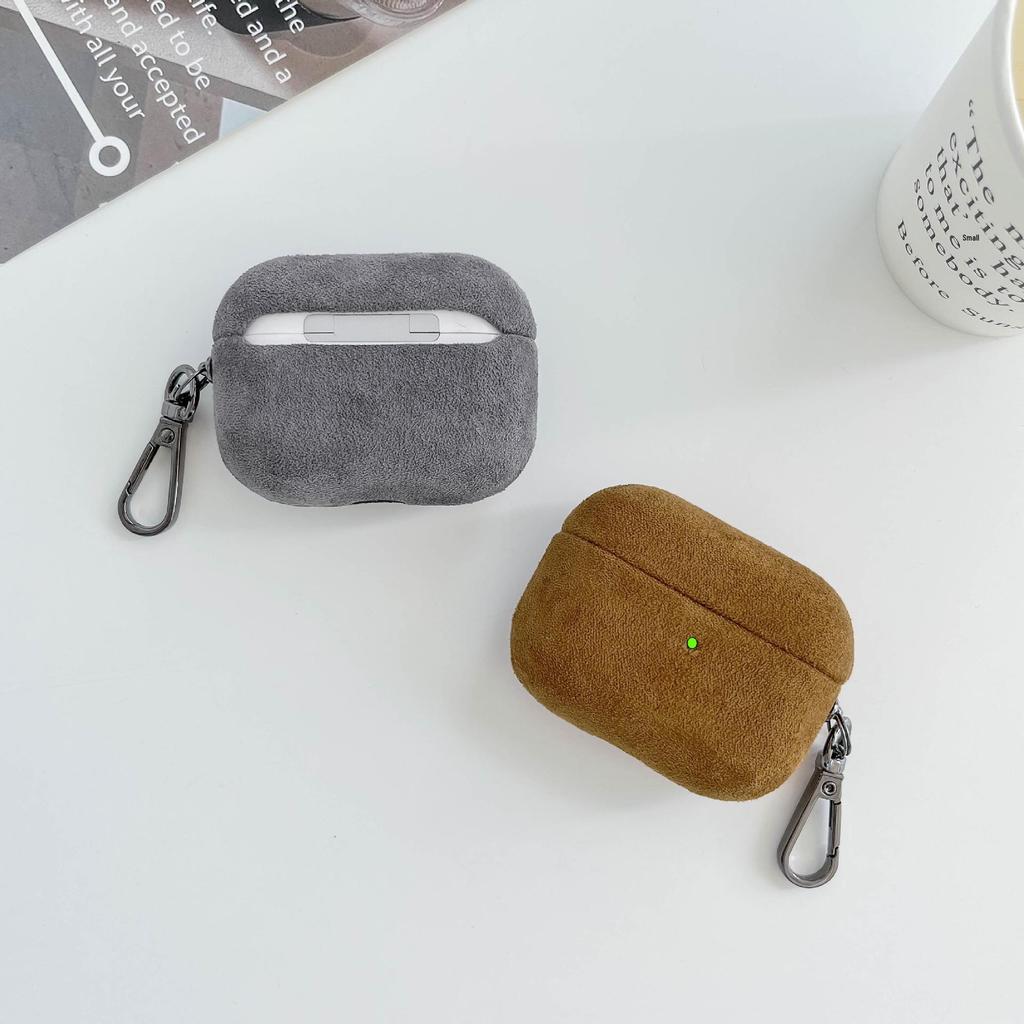 Suede Texture Protective Case for Apple AirPods 1/2, Pro, 3rd & 4th Gen Bluetooth Earphones