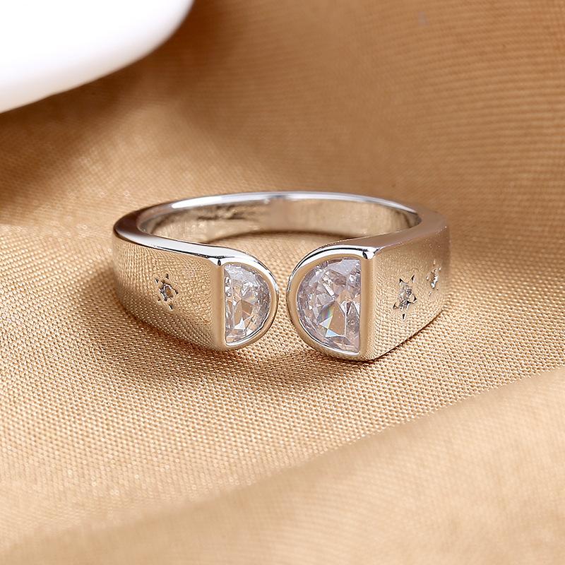 925 Sterling Silver HipHop Ring Open Adjustable Silver/Gold for Women Exquisite Student Girlfriend Jewelry Wedding Party GiftG