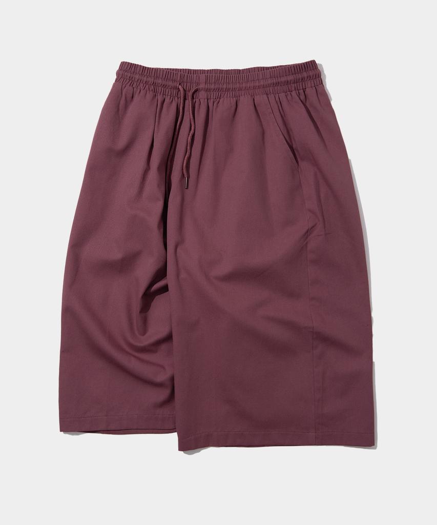 BLACK MOMENT [2Pack] Bermuda Wide Unisex Half Cotton Elastic Waist Shorts