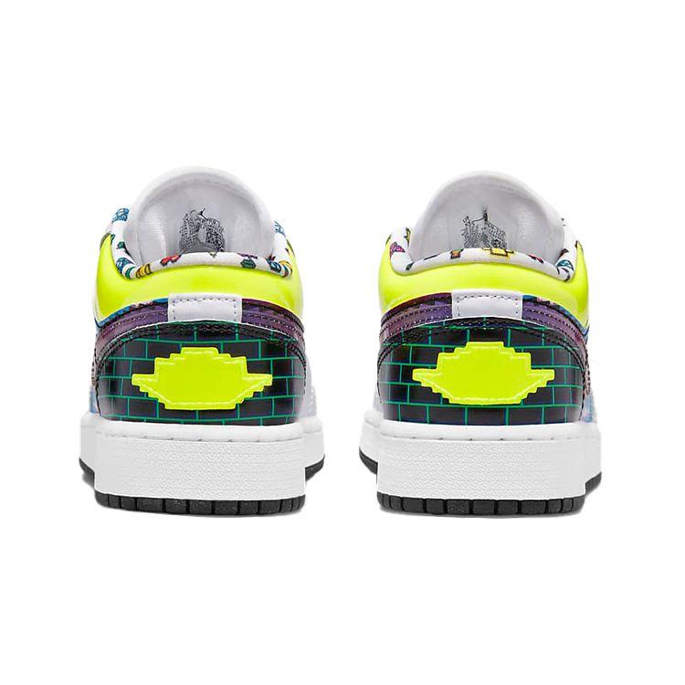 Air Jordan 1 Low Gs Old School Gaming White Rush Pink Lemon Venom DM8969-114