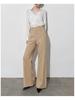 Women's French Double-Waist Straight-Leg Trousers: Hip-Covering, Slightly Flared, Wide-Leg, Casual Suit Pants with Excellent Drape