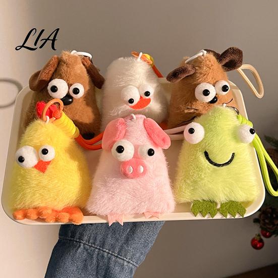 Flauschiges Cartoon-Hängeornament Niedlicher Tier-Plüsch-Schlüsselanhänger mit großen Augen, Dreieckiges Monster-Anhänger für Plüsch-Schlüsselanhänger Kinderrucksack, Weicher Taschenanhänger,