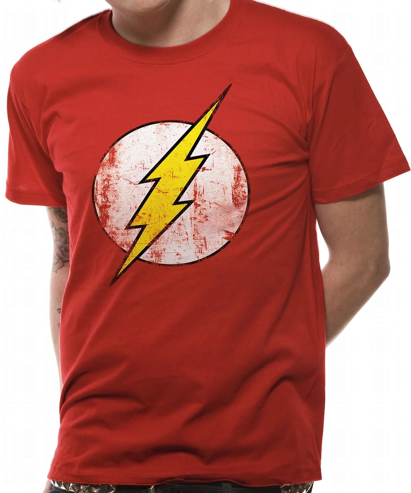 The Flash T Shirt Distressed Logo New Superhero DC Comics Red XXL L