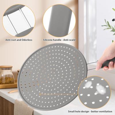 Silicone Splatter Screen Pan Cover Heat Insulation Cooling Mat Strainer Drain Board Oil Splash Guard Heat Resistant Pan Cover
