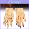 Realistic Bloody Zombie Gloves Halloween Cosplay Scary Party Props Yellow Latex