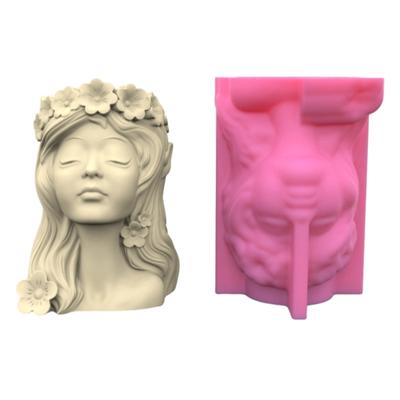 Wreath Girls Pen Holder Flower Pot Silicone Molds Epoxy Resin Mold DIY Succulent Planter Mold for DIY Resin Decors