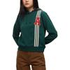 adidas Striped Towel Embroidered Letter Print Hoodie Women Tops Dark-Green IC5230