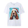 Christmas Dog Basset Hound T-Shirt Fashion Tops Tee Tops Hipster Male T Shirts Funny Cool Tee Streetwear Man