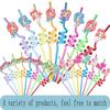 8-24PCS Curly Colored Reusable Children's Straws, Mermaid, Rainbow, Little Mary Straws For Princess Birthday Party Decorations