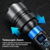 15W White Laser LED Flashlight Zoom Torch USB Rechargeable Light Outdoor Camping Hunting Fishing Walking Riding Lighting Lamp