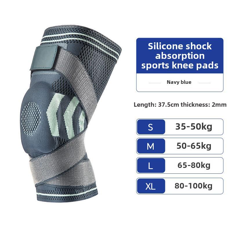 Prodyšné silikonové chrániče kolen pro ochranu menisku, design s dvojitým popruhem pro basketbal a cyklistiku