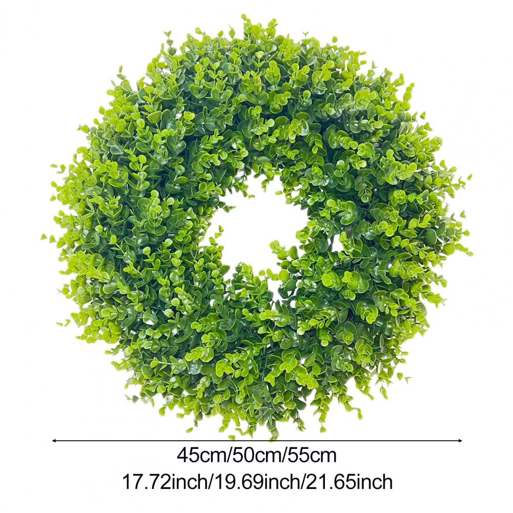 35/40/45/50/55 CM Duże Sztuczne Liście Girlanda Z Zielenią Wieniec Zewnętrzny Dekoracja Ścienna Wieniec z Bukszpanu