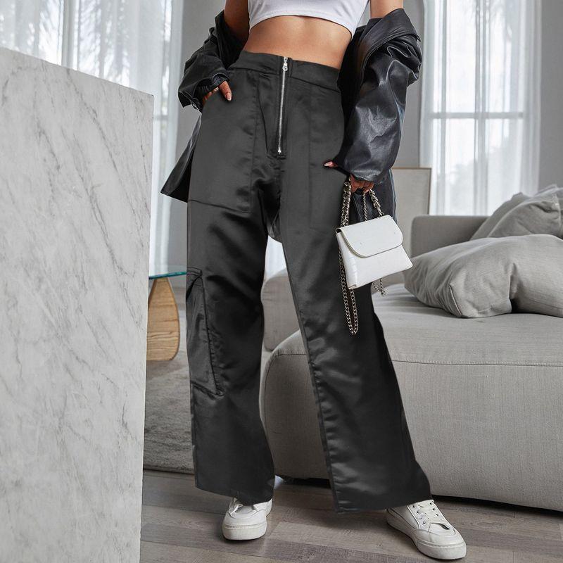 and American Cross-Border Women s Workwear Pants, High-Waisted Slimming Casual Pants, Wide-Leg Pants, Women s Summer Pants, Women s Summer Wear 8481-Black XS