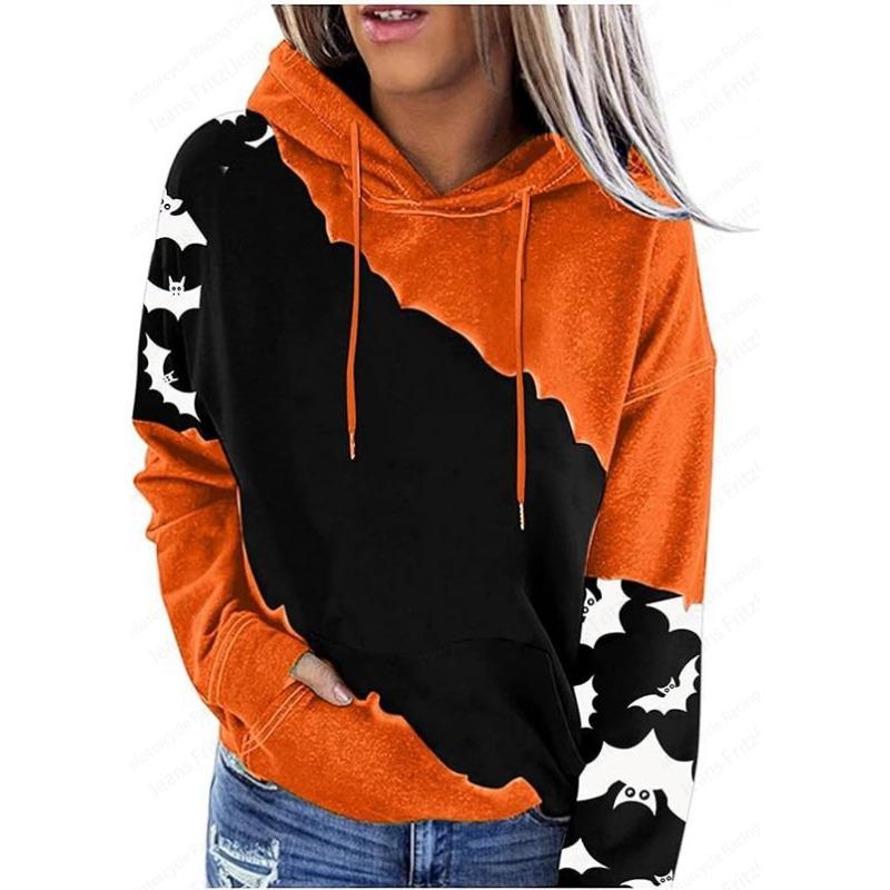 Halloween 3d Print Drawstring Hoodie Women Fashion Oversized Graphic Hoodies Women Sweats Pumpkin Coat Sweatshirt Pullovers