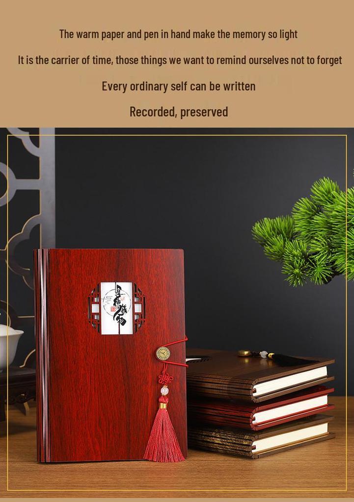 Premium Wooden Notebook Gift Set: Customizable Journal with Logo for Business Souvenir
