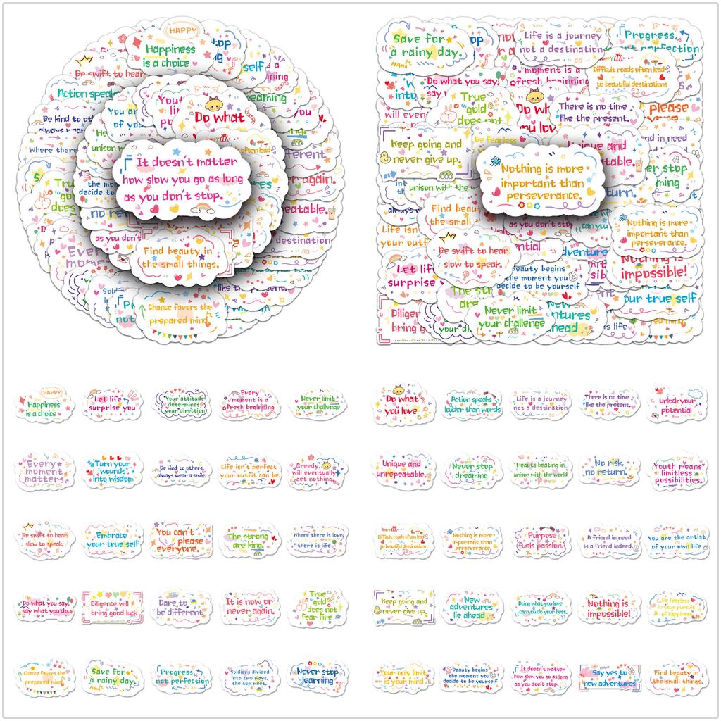 50Pcs/Set Funny Wisdom Sentences Series 04 Waterproof Stickers DIY Fashion Doodle Decals Stickers