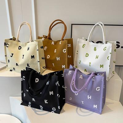 Bolsa de Lona de Gran Capacidad, Bolso Tote de Moda Trendy para Mujer, Bolso de Hombro Versátil de Estilo Extranjero para Mujer