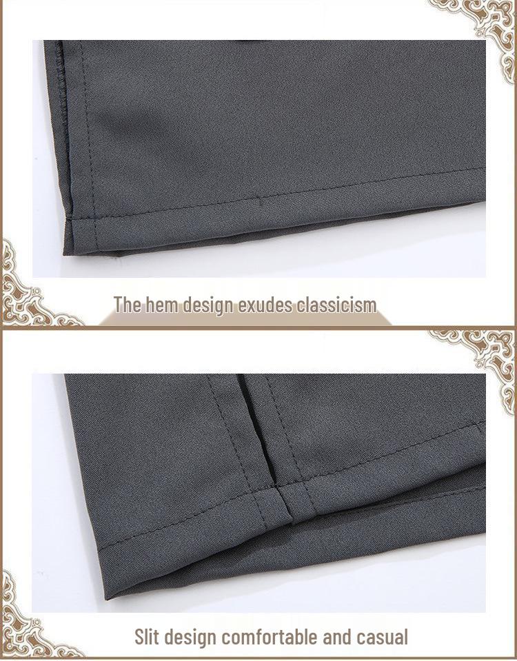 Pánský Tang oblek s dlouhým rukávem: Hanfu v čínském stylu pro jaro/léto - Ideální pro střední věk a seniory, tatínkovo a dědečkovo tričko na tai-či